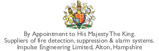 By Appointment to Her Majesty The Queen - Supplier of Fire Detection, Suppression and Alarm Systems - Impulse Engineering Limited